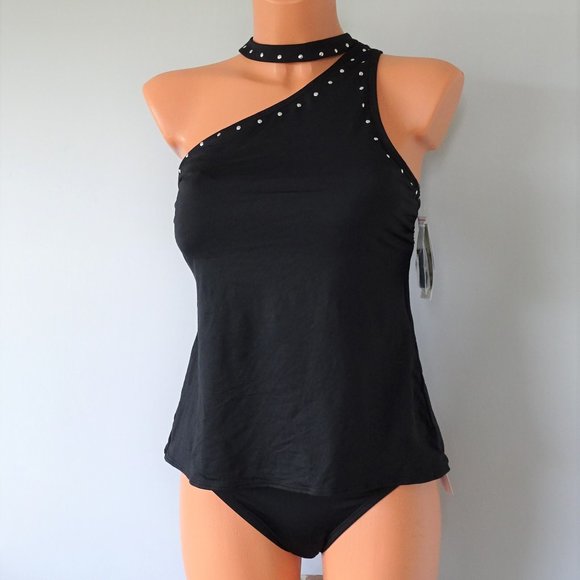 MICHAEL Michael Kors Other - Michael Kors 2Pc One-Shoulder Studded Tankini Set